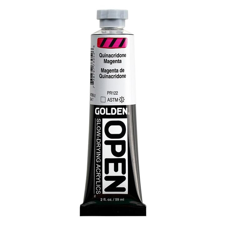 Бавносъхнеща акрилна боя GOLDEN OPEN 59 ml – 7305 Хинакридон магента