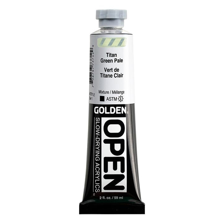 Бавносъхнеща акрилна боя GOLDEN OPEN 59 ml – 7371 Титаниева зелена светлина