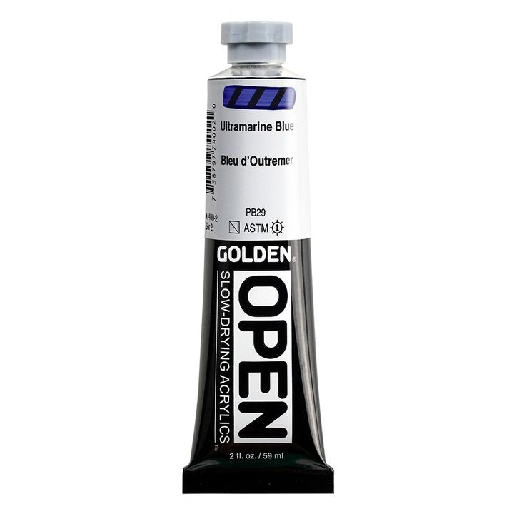 Бавносъхнеща акрилна боя GOLDEN OPEN 59 ml – 7400 Ултрамарин синьо