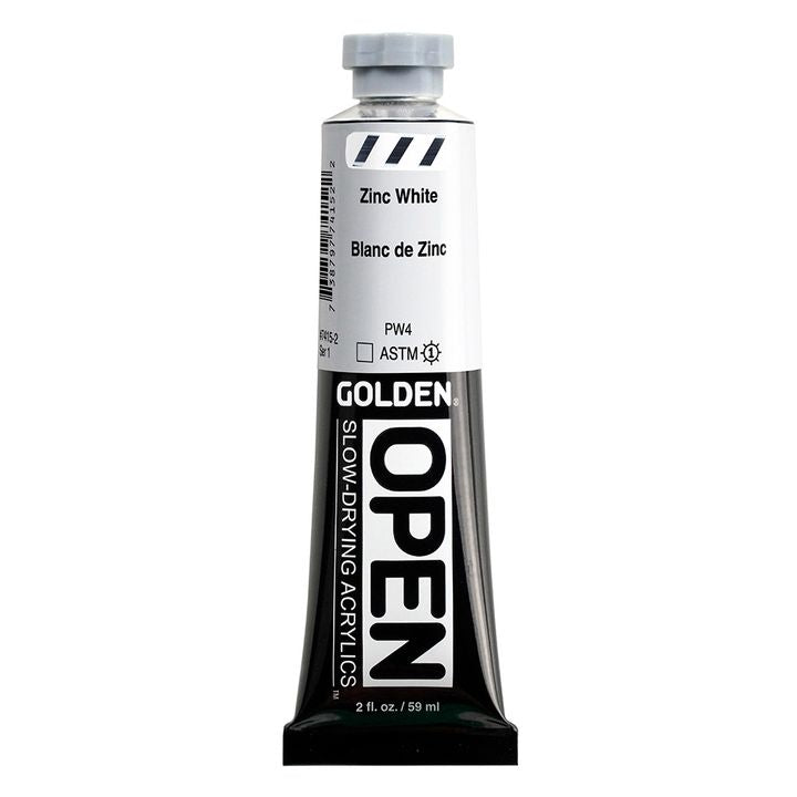 Бавносъхнеща акрилна боя GOLDEN OPEN 59 ml – 7415 Цинково бяло