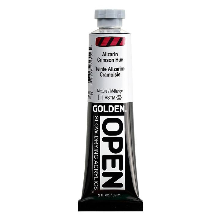 Бавносъхнеща акрилна боя GOLDEN OPEN 59 ml – 7450 Alizarínová Karmazínová Hue