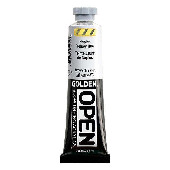 Бавносъхнеща акрилна боя GOLDEN OPEN 59 ml – 7459 Неаполитански жълт оттенък