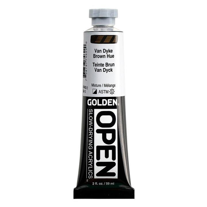 Бавносъхнеща акрилна боя GOLDEN OPEN 59 ml – 7462 Van Dyke Браун Hue