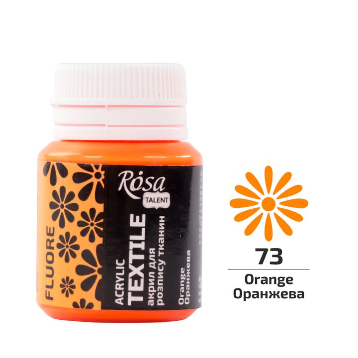 ROSA TALENT Флуоресцентна акрилна боя за текстил 20 ml – Оранжево