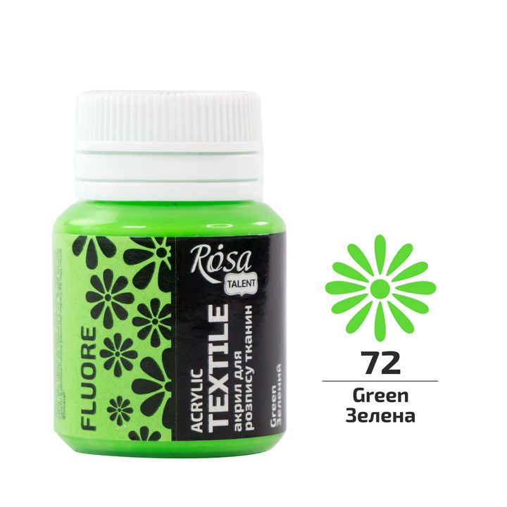 ROSA TALENT Флуоресцентна акрилна боя за текстил 20 ml – Зелен