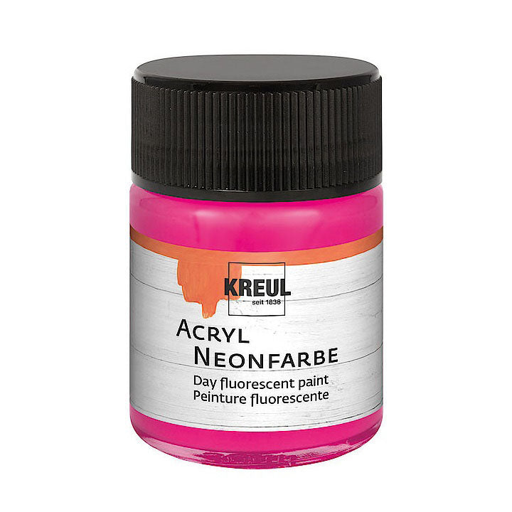 Акрилна боя KREUL FLUORESCENT 50 ml - 20x30 cm – Neon Pink