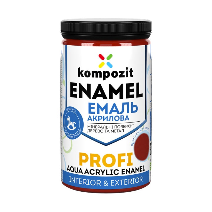 Акрилен емайл KOMPOZIT PROFI Gloss 0,3 л – Червено