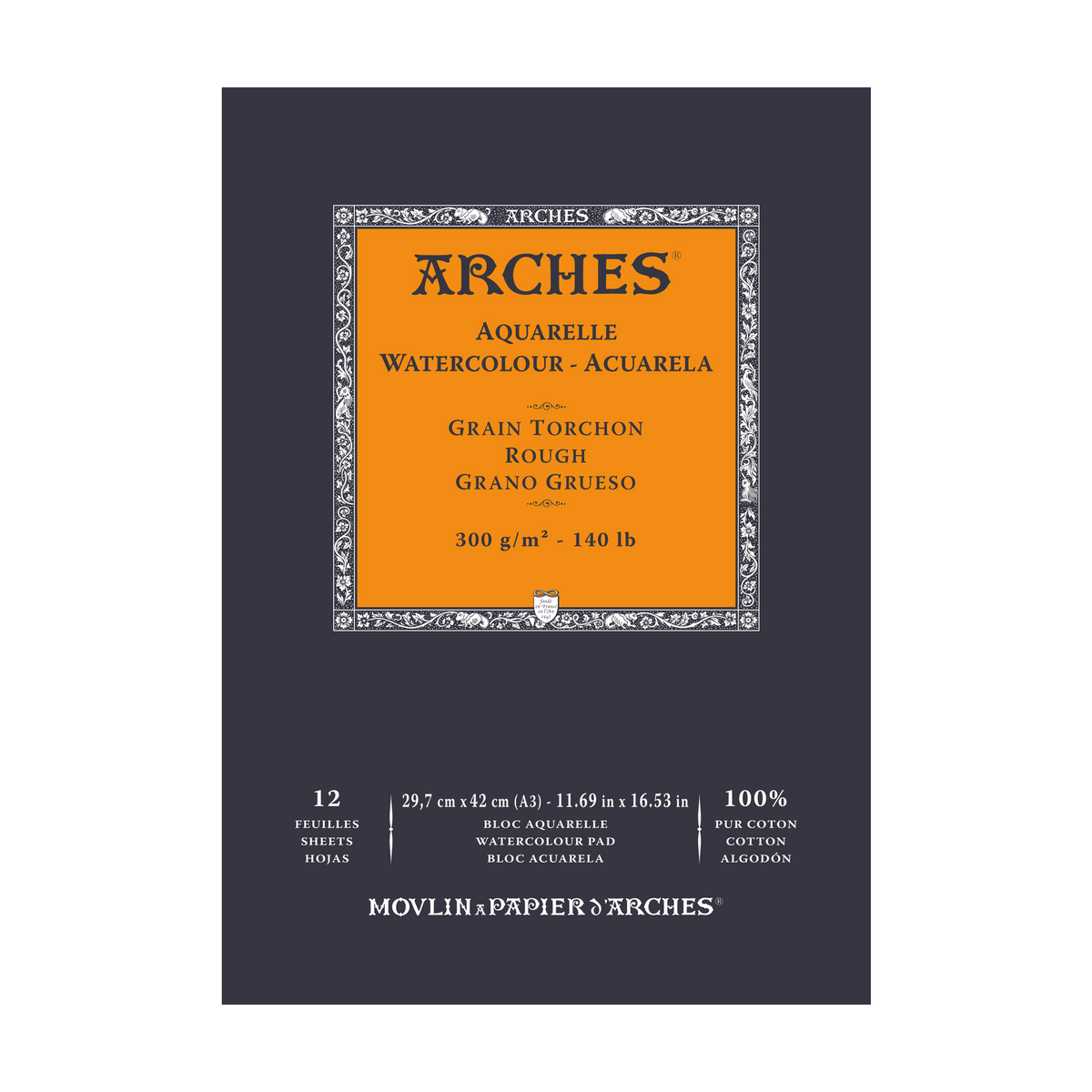 Акварелен блок ARCHES Aquarelle Rough естествено бял 300 g/m² – 12 листа