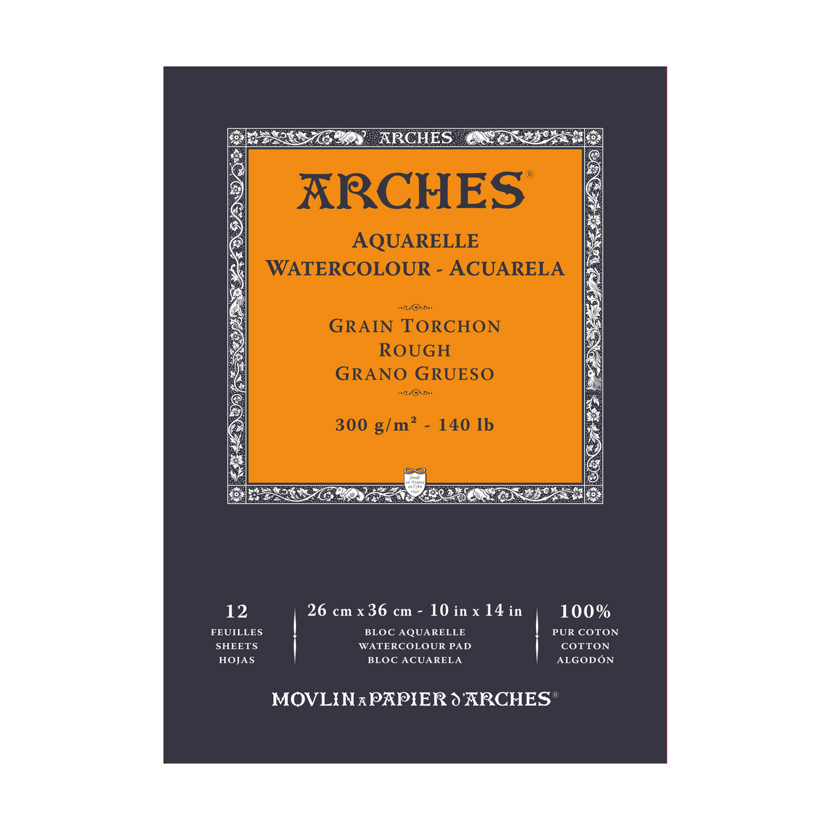 Акварелен блок ARCHES Aquarelle Rough естествено бял 300 g/m² – 12 листа