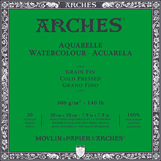 Акварелен блок ARCHES CP естествено бял 300 g/m² – 20 листа