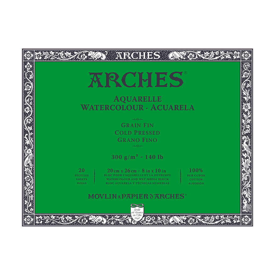 Акварелен блок ARCHES CP естествено бял 300 g/m² – 20 листа