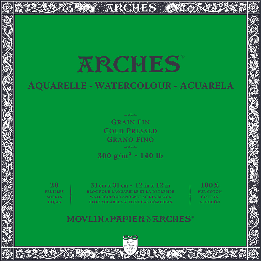 Акварелен блок ARCHES CP естествено бял 300 g/m² – 20 листа