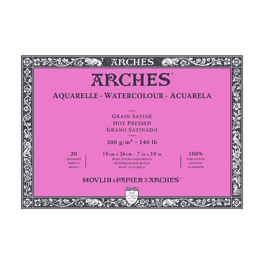 Акварелен блок ARCHES HP естествено бял 300 g/m² – 20 листа