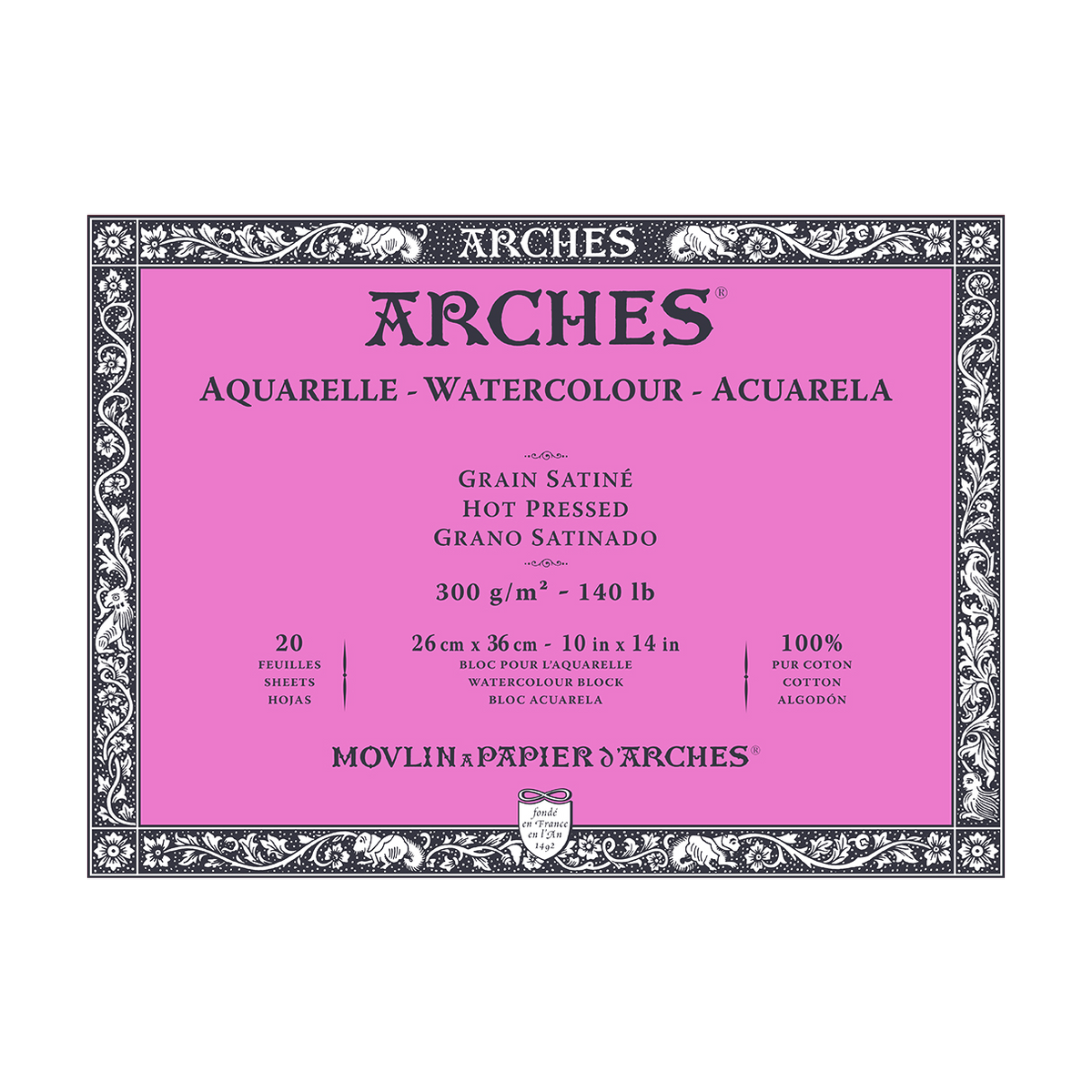 Акварелен блок ARCHES HP естествено бял 300 g/m² – 20 листа