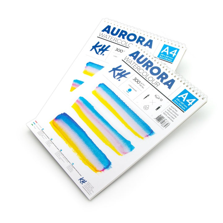 Акварелен блок AURORA cold press със спирала - 12 листа — изображение 1