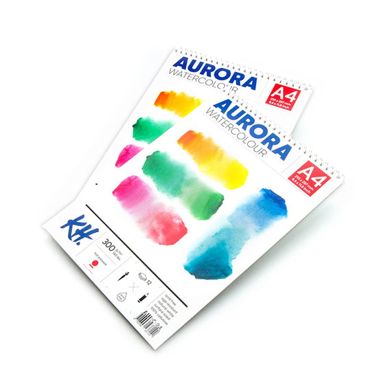 Акварелен блок AURORA hot press със спирала - 12 листа — изображение 1