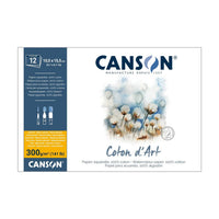 Акварелен блок CANSON Coton d'Art CP 300 g/m² 10,5 x 15,5 cm - 12 листа