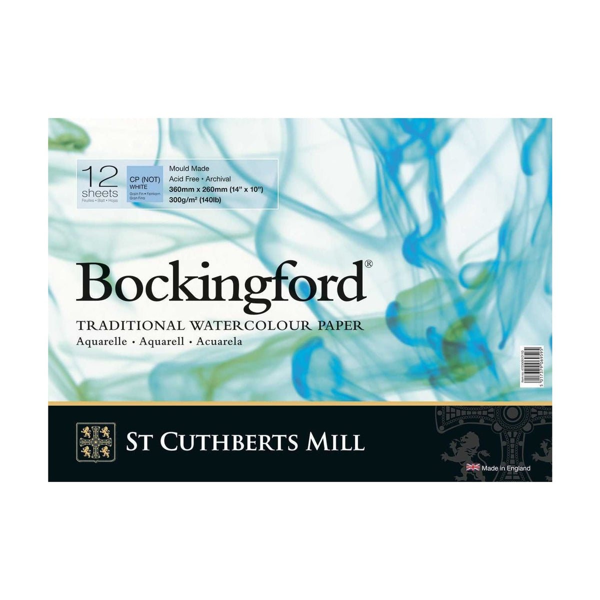 Акварелен блок CANSON St Cuthberts Bockingford 300 g/m² 12 листа със спирала 18 – 41 cm
