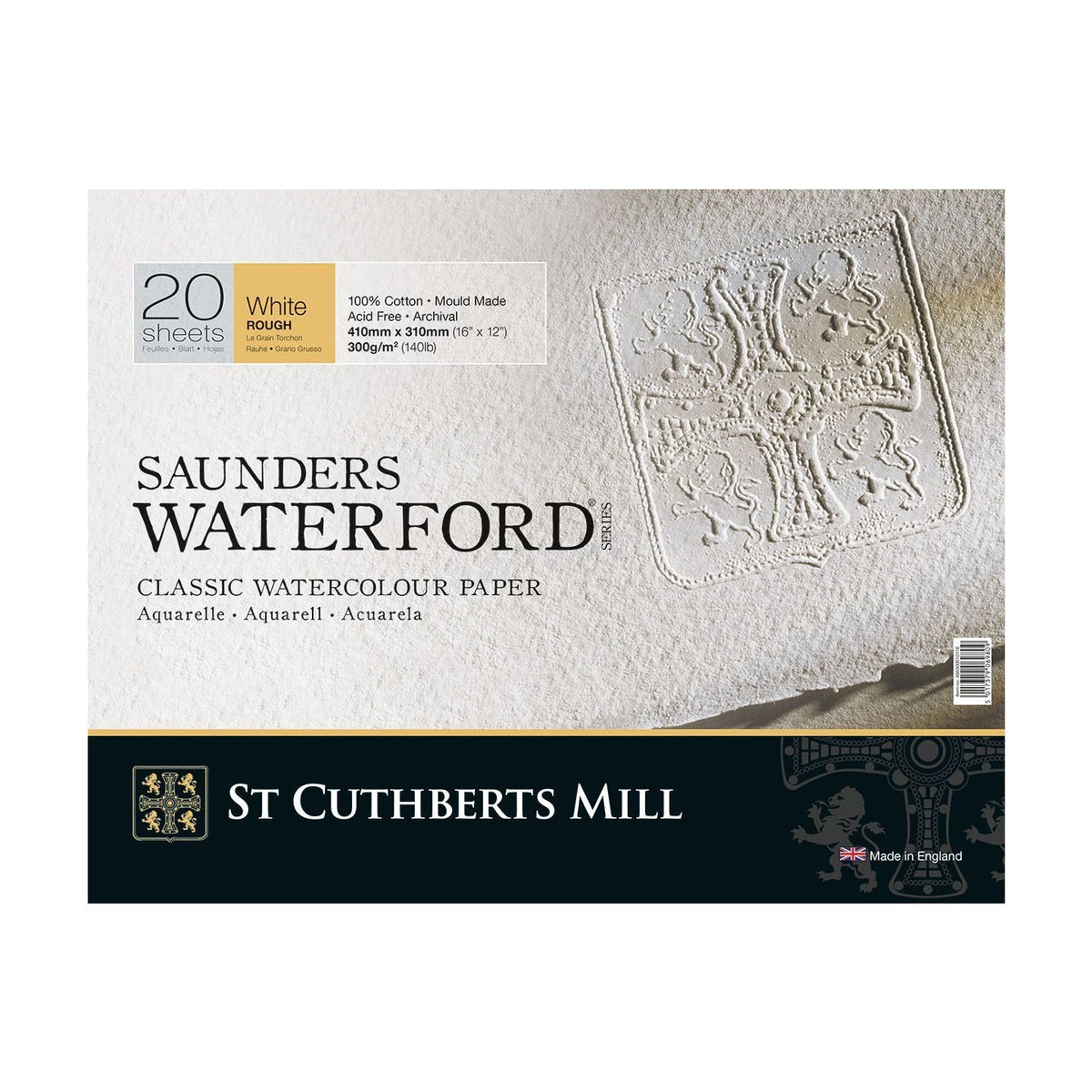 Акварелен блок CANSON St Cuthberts Saunders Waterford Rough 300 g/m² 26 – 51 cm - 20 листа