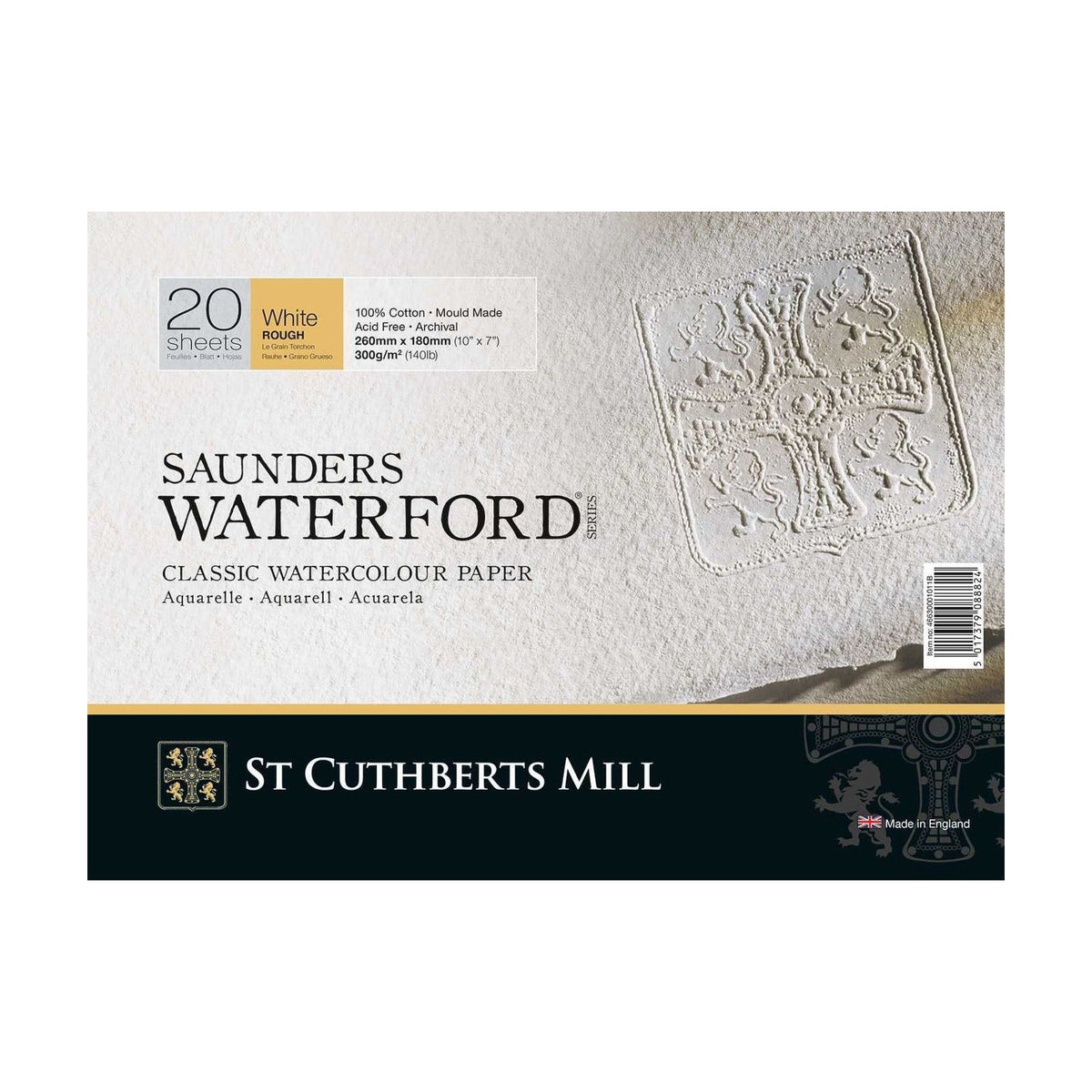 Акварелен блок CANSON St Cuthberts Saunders Waterford Rough 300 g/m² 26 – 51 cm - 20 листа