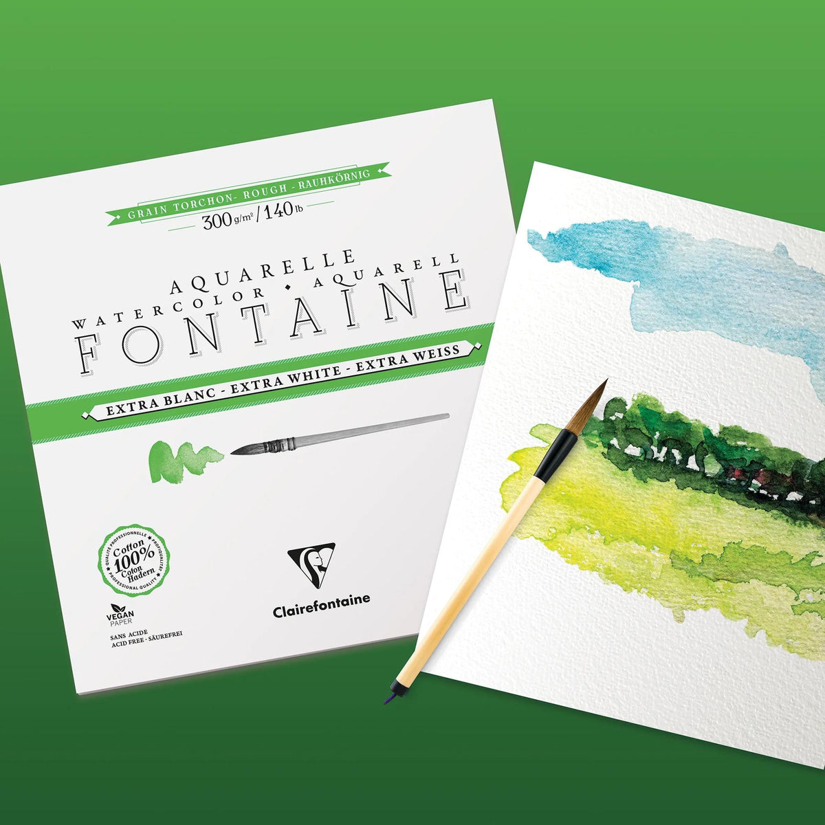 Акварелен блок CLAIREFONTAINE Fontaine екстра бял 300 g/m² 18 x 24 cm - 12 листа