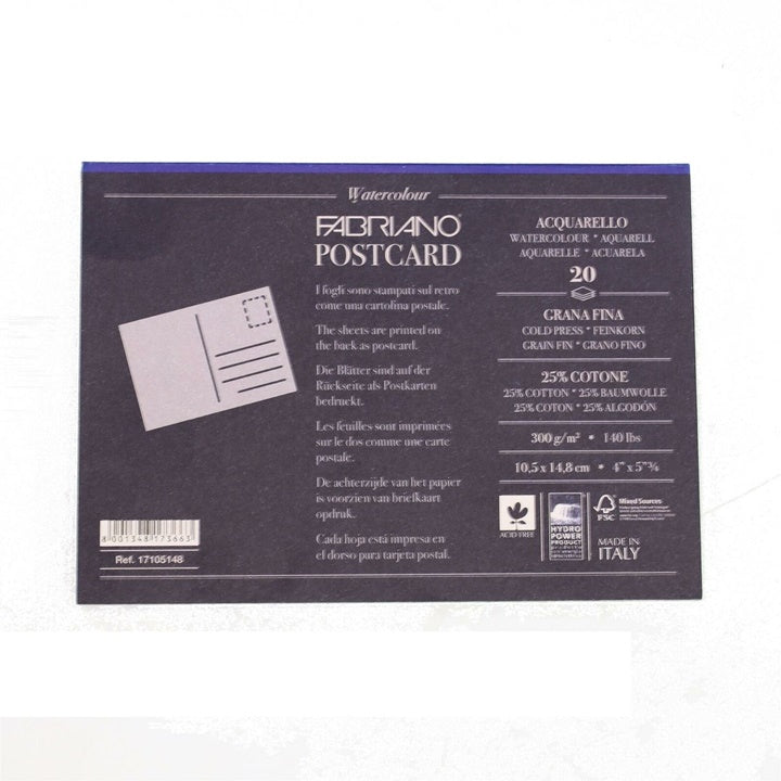 Акварелен блок FABRIANO postcard 20 листове — изображение 2