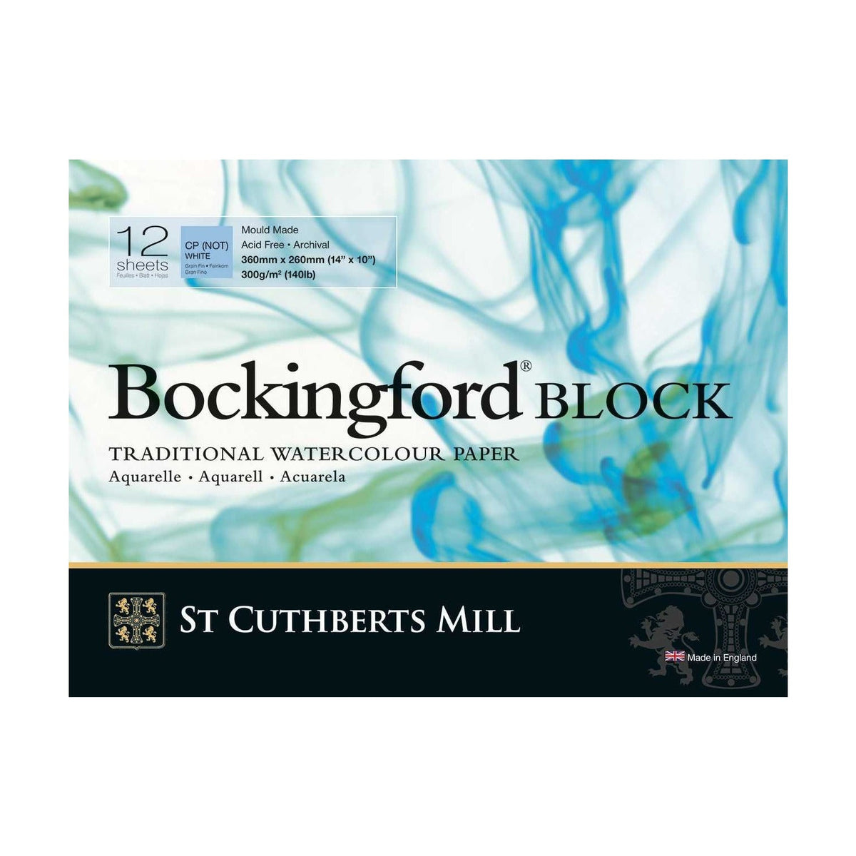 Акварелен блок St Cuthberts Mill Bockingford CP бял 300 g/m² 12 листа – 31 – 41 cm