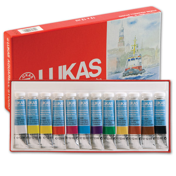 Акварели LUKAS STUDIO 12x10 мл - комплект в картонена кутия — изображение 1