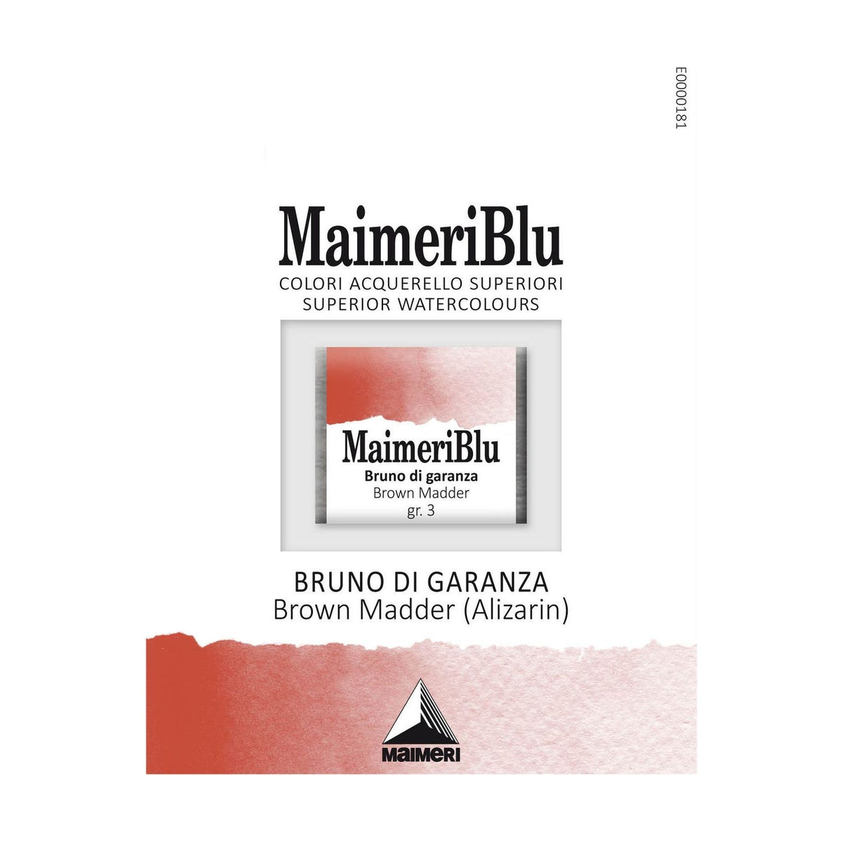 Акварелна боя Maimeri Blu – половин ваничка 1.5 ml – Кафяв краплак ализарин