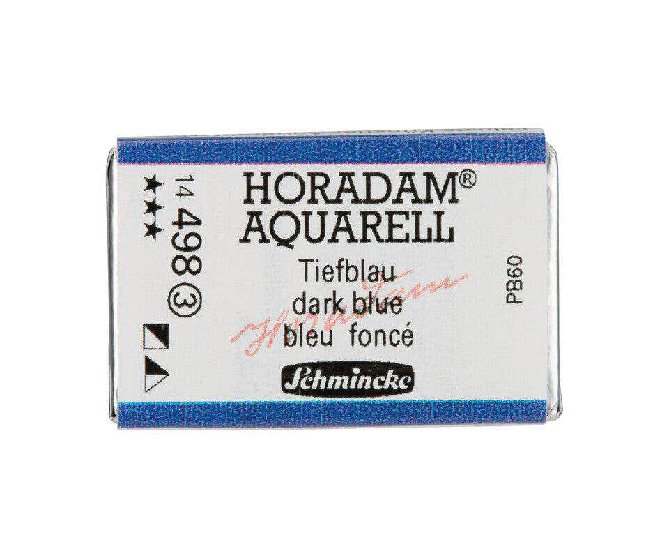 Акварелна боя Schmincke Horadam в цяло кубче – Dark blue – 498 Тъмносин