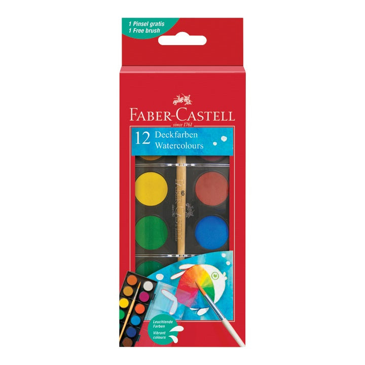 Акварелни бои Faber-Castell 24 мм - 12 цвята — изображение 1
