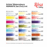 Акварелни бои Rosa Gallery - комплект Romantic 21 x 2,5 ml — изображение 2