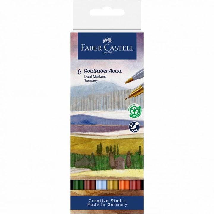 Акварелни маркери Goldfaber Aqua Dual комплект Tuscany - 6 бр — изображение 1