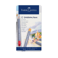 Акварелни моливи Goldfaber Aqua комплект от 12 цвята - метална кутия — изображение 1