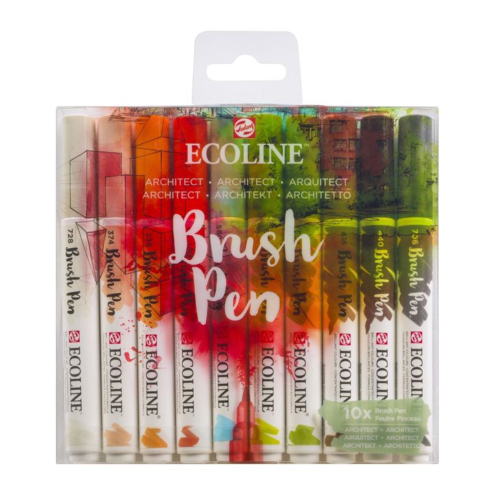 Акварелни писалки Ecoline Brush Pen Architect — изображение 1