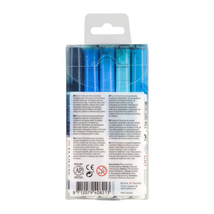 Акварелни писалки Ecoline Brush Pen Blue — изображение 2