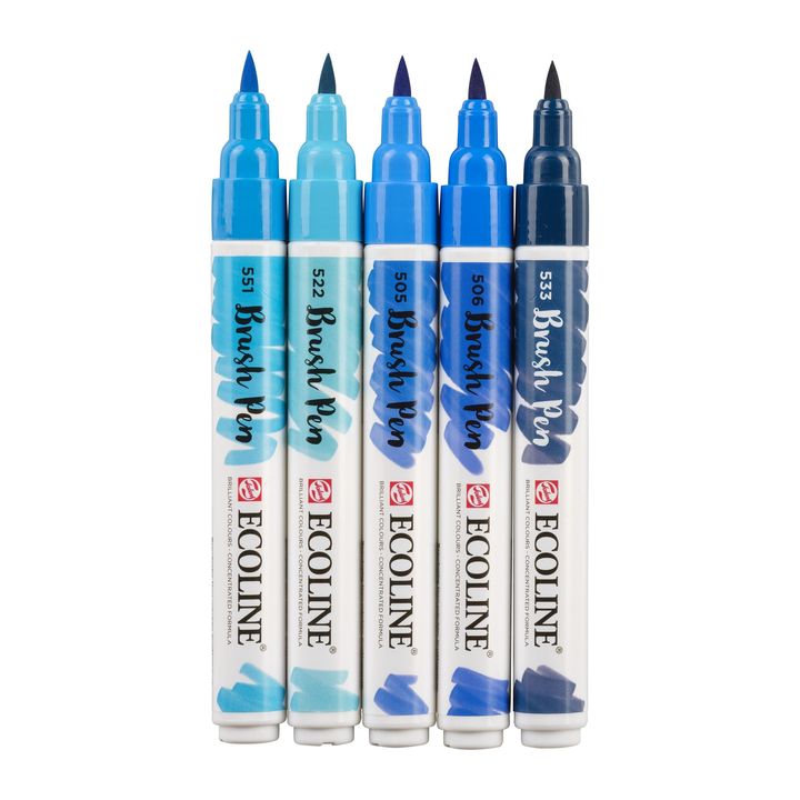Акварелни писалки Ecoline Brush Pen Blue — изображение 3