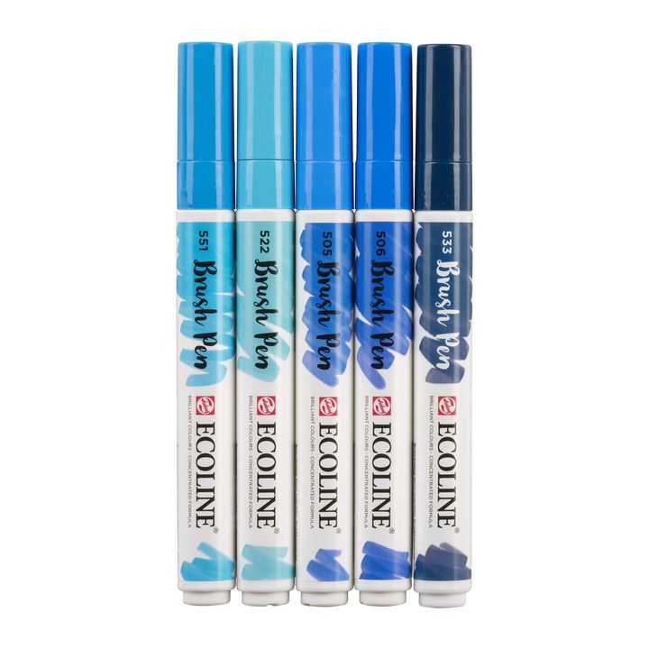 Акварелни писалки Ecoline Brush Pen Blue — изображение 5