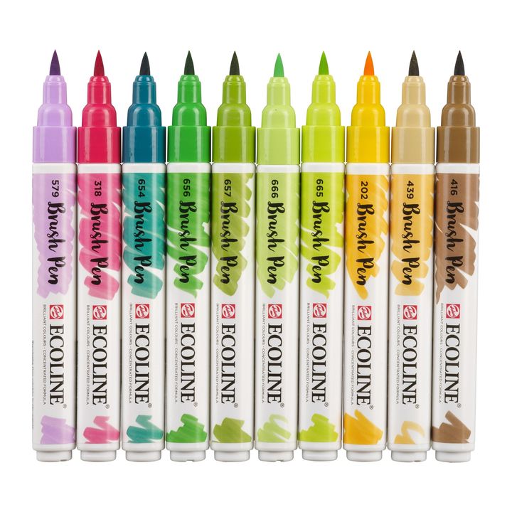 Акварелни писалки Ecoline Brush Pen Botanic — изображение 3