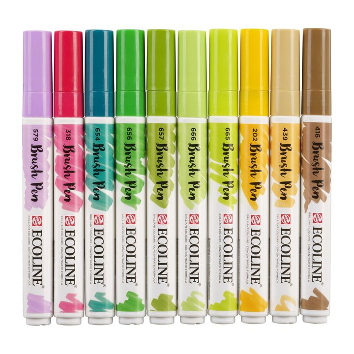 Акварелни писалки Ecoline Brush Pen Botanic — изображение 5