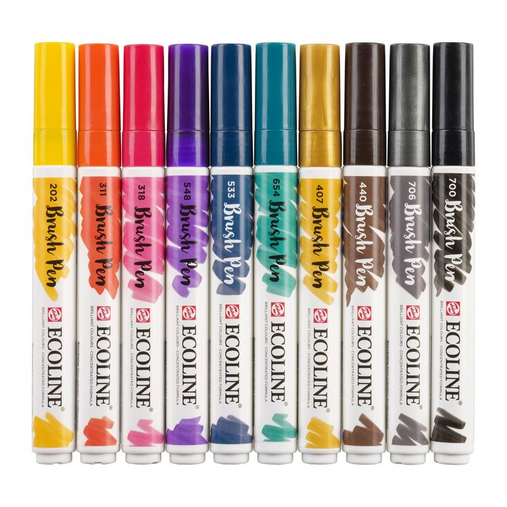 Акварелни писалки Ecoline Brush Pen Dark — изображение 5