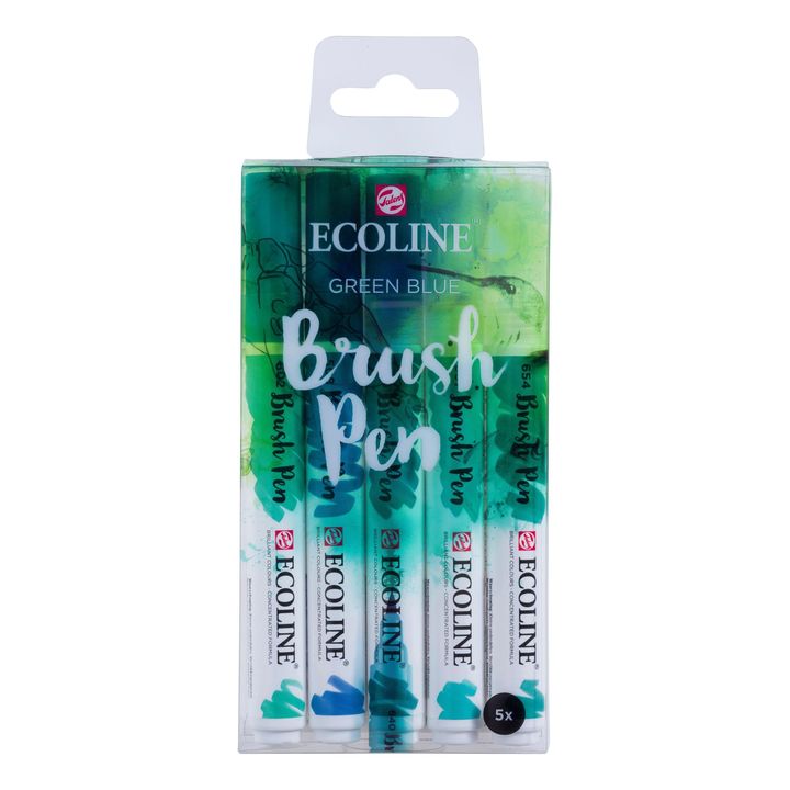 Акварелни писалки Ecoline Brush Pen Green Blue — изображение 1
