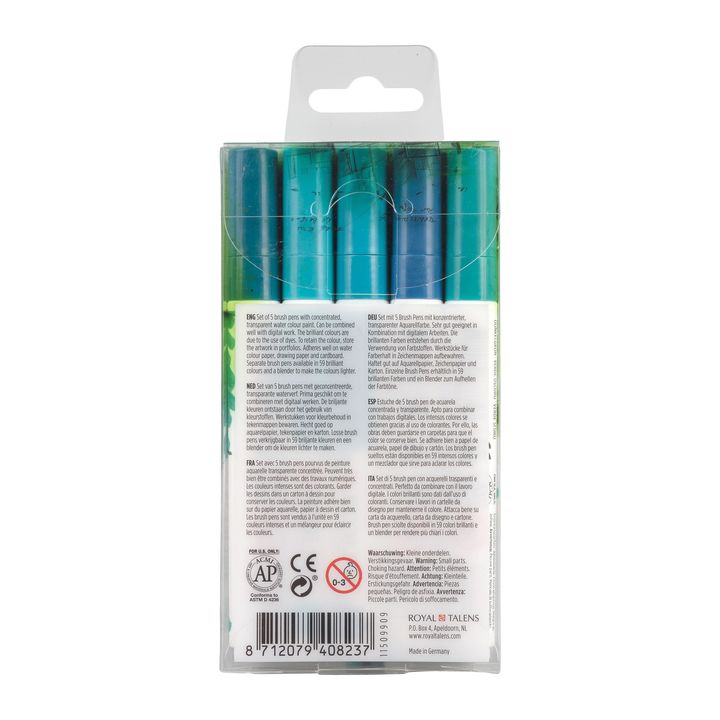 Акварелни писалки Ecoline Brush Pen Green Blue — изображение 2