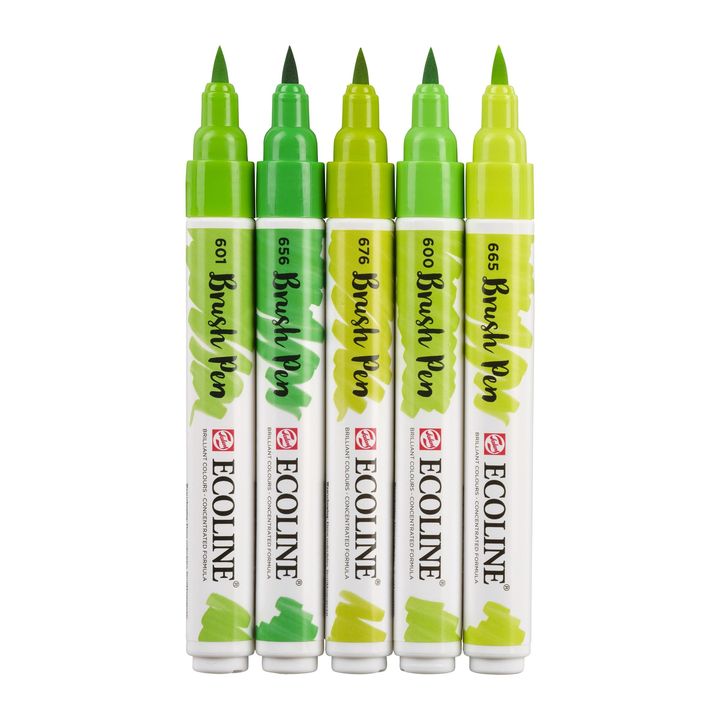 Акварелни писалки Ecoline Brush Pen Green — изображение 3