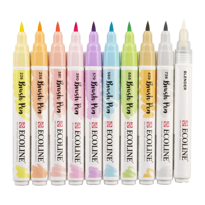 Акварелни писалки Ecoline Brush Pen Pastel — изображение 3