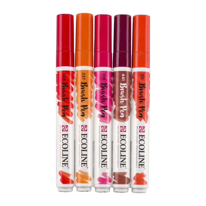 Акварелни писалки Ecoline Brush Pen Red — изображение 5