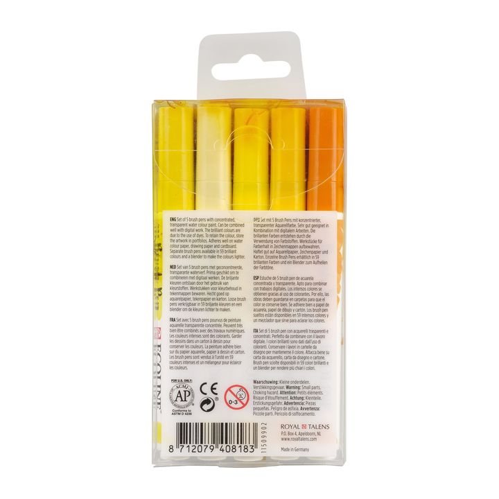 Акварелни писалки Ecoline Brush Pen Yellow — изображение 2