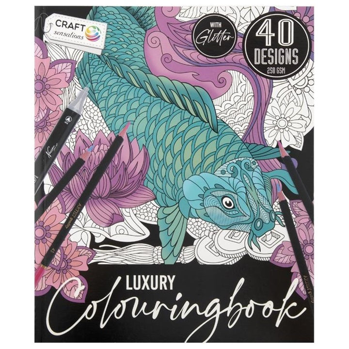 Антистрес книжка за оцветяване риба GLITTER 40 страници — изображение 1