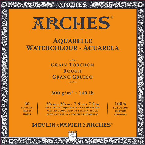 ARCHES акварелен блок Rough натурално бял 300 g/m² 10 – 31 cm - 20 листа