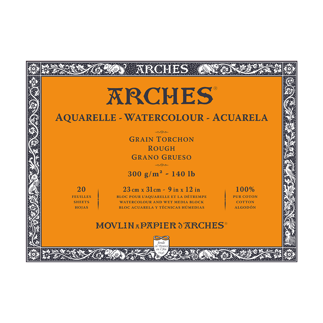 ARCHES акварелен блок Rough натурално бял 300 g/m² 10 – 31 cm - 20 листа